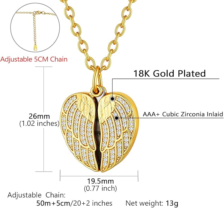 Supcare Locket Necklace That Holds Pictures-Engraved Photo Pendant Custom Jewellery Gifts for Men Women (with Jewellery Gift Box)