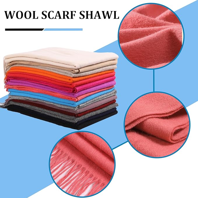 Temminc Winter Scarf for Women - Soft Warm Pashmina Shawl Wrap, Lightweight Fashion Blanket Travel Shawl, Solid Color Scarf