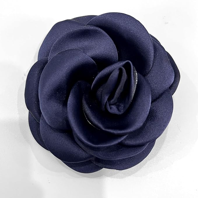 Sanrich Women's Brooches 4pcs Rose Flower Hair Clip Mexican Hair Flowers Clips Hairpin Brooch Tea Party Hats Headpieces (navy blue)