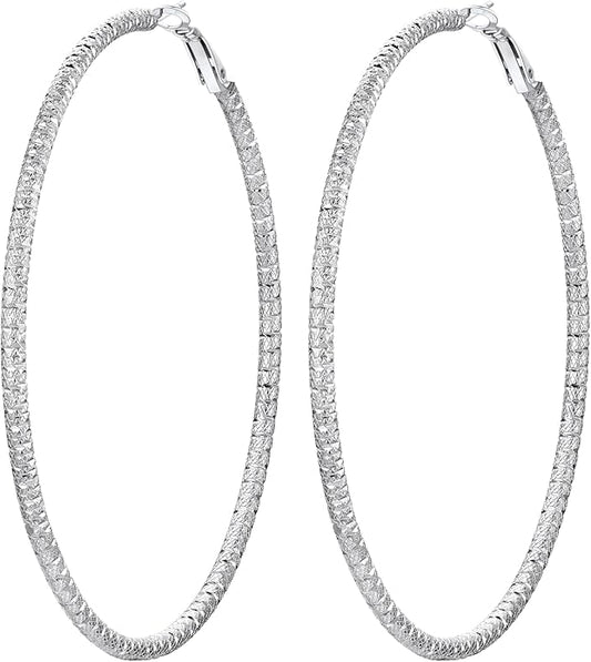 PROSTEEL 30/40/60/80/100mm Chunky Hoop Earrings For Women Gold Plated/Black Stainless Steel Hoops Earrings Statement Jewelry