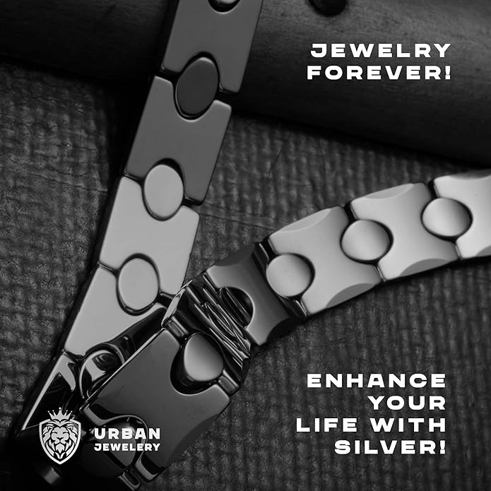 Urban Jewelry Men’s Tungsten Carbide Link Bracelet Collection – 8.3–8.5" Length, 10 mm Heavy Chain, Cross, Track, Box & Wheat Styles, Scratch & Tarnish Resistant, Secure Snap‑Lock, Gift Box