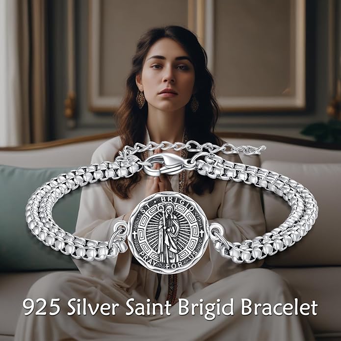 YFN Patron Saint Bracelet Sterling Silver Religious Protector Bracelet Jewelry Gift for Women Men