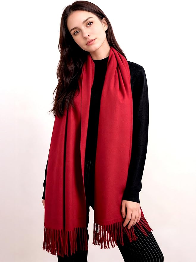 Achillea Warm Cashmere-Feel Winter Scarf – Pashmina Shawl Wrap, Blanket Scarf for Daily Wear, Travel & Cold Weather