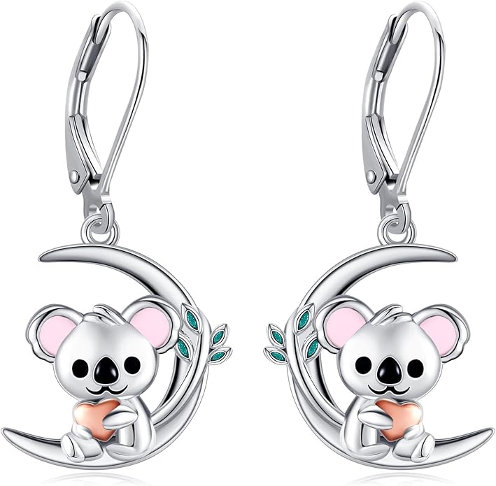 Animal Earrings 925 Sterling Silver Dangle Earrings Leverback Earrings Animal Jewelry for Women