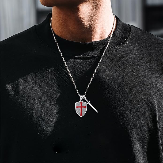 Taioiat Saint Necklace 925 Sterling Silver St Necklace Amulet Pendant Jewelry Religious Gift for Men Women