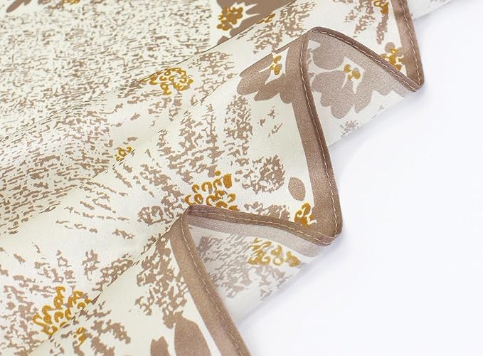 ANDANTINO 100% Mulberry Silk Square Scarf for Hair-25.6" X25.6'' Women Men Natural Silk Neckerchief Digital Printed Headscarf