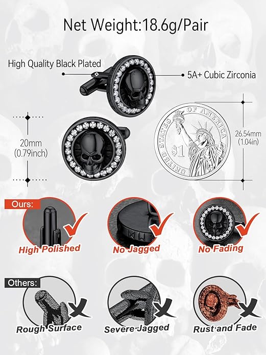 FaithHeart Mens Cufflinks, Norse Viking Tuxedo Shirt Cuff Links, Stainless Steel Cuff Links and Shirt Studs, Gift Box