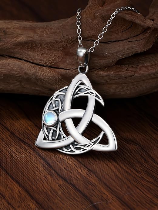 WINNICACA Christmas Gifts for Women Witches Knot Celtic Knot Necklace Sterling Silver Celtic Jewelry Protection Necklaces Irish Jewelry Birthday Gifts for Women Mom Wife Her