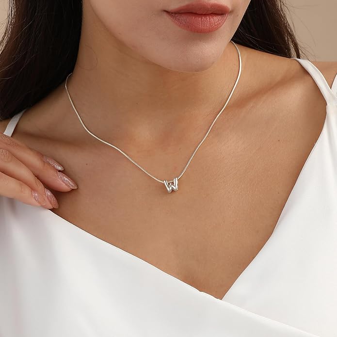 Bubble Gold Letter Necklace for Women, 14k Gold Plated Balloon Initial Necklace, Dainty Gold Necklace for Women, Personalized Bubble Pendant Name Necklace, Fashion Accessories Trendy Jewelry
