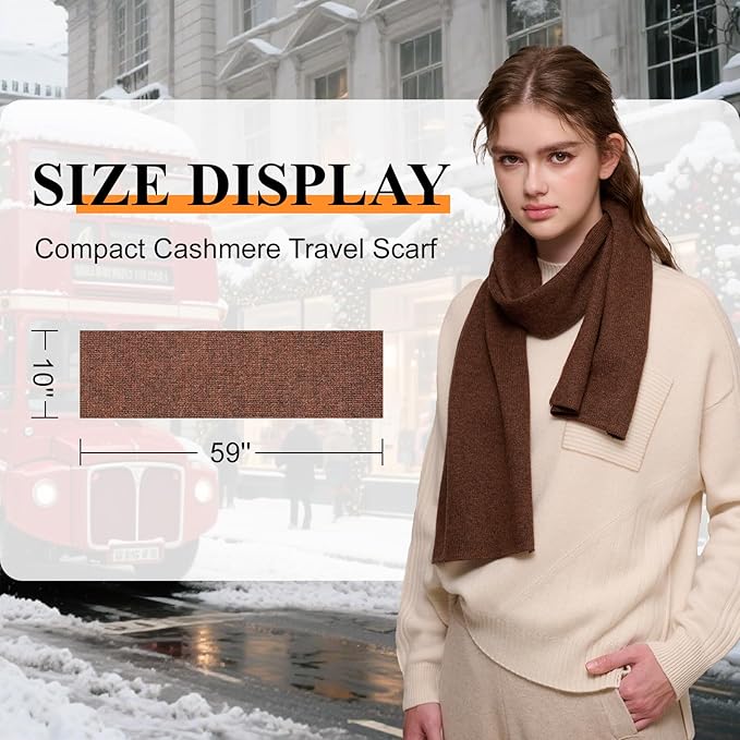 NUOHEMULE Luxury 100% Cashmere Scarf for Women & Men, 59''x10'' Extra Warm Winter Scarf, Blanket Scarves in Premium Gift Box