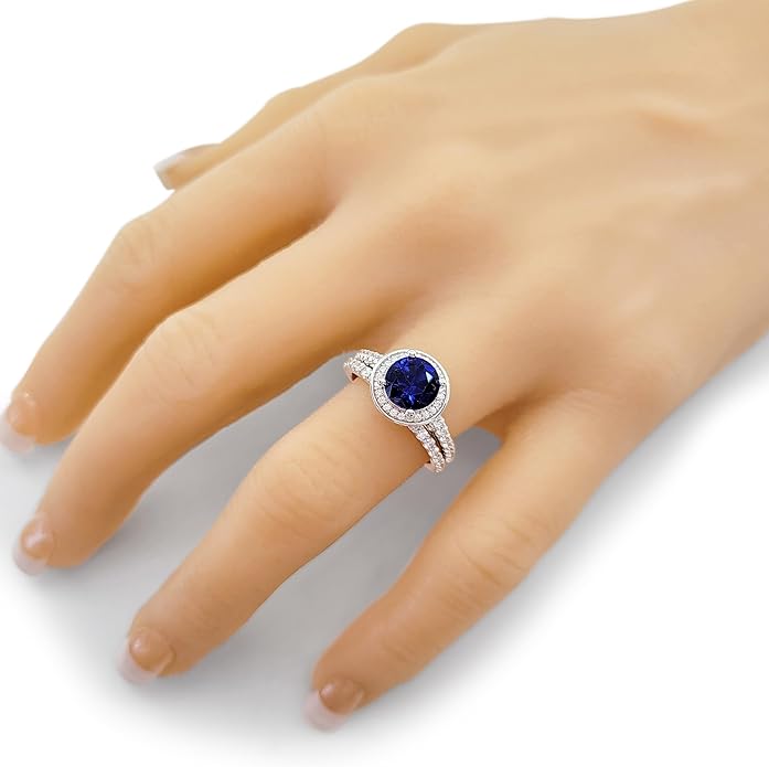 NANA Jewels Sterling Silver Engagement Rings for Women - Choose Simulated Morganite, Citrine, Aquamarine & More