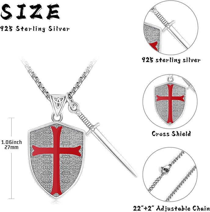Taioiat Saint Necklace 925 Sterling Silver St Necklace Amulet Pendant Jewelry Religious Gift for Men Women