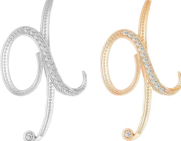HAFILO 2 pieces initial letter brooch pin for women 26 letters fashion brooches collar pins for clothes Dress hat bulk