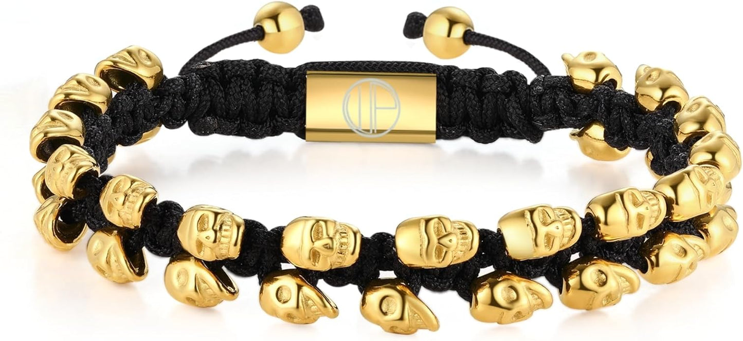 Gold-Plated Bracelets for Men 18K Gold Plated Franco Link Chain Stainless Steel Bracelet Adjustable Bracelet Mens Jewelry Birthday Gift