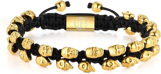 Gold-Plated Bracelets for Men 18K Gold Plated Franco Link Chain Stainless Steel Bracelet Adjustable Bracelet Mens Jewelry Birthday Gift