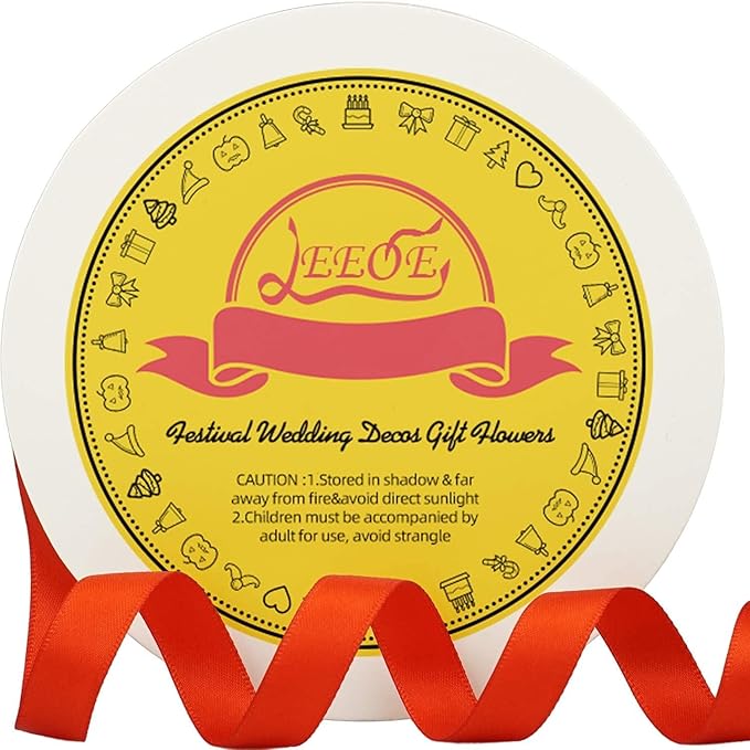 LEEQE Double Face Red Satin Ribbon 1/2 inch X 50 Yards Polyester Red Ribbon for Gift Wrapping Very Suitable for Weddings Party Hair Bow Invitation Decorations and More