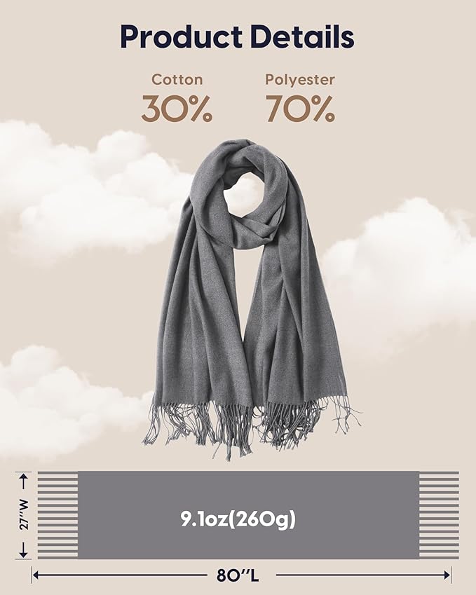 maamgic Women's Winter Scarf Soft Warm Scarf for Women Cozy Shawl Wraps for Women Lightweight Pashmina Style Wrap