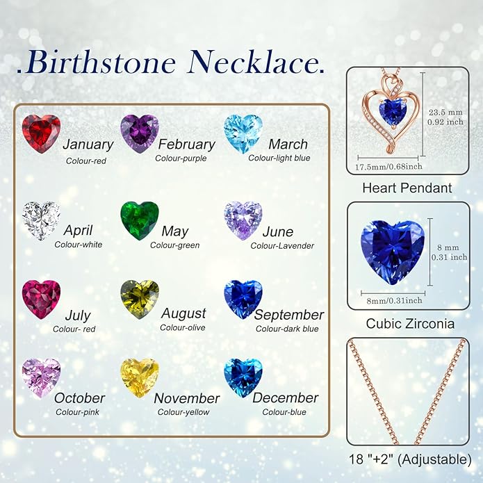 Heart Necklaces for Women 925 Sterling Silver Pendant Necklace Rose Gold Plated White Gold/14K Gold Plated Love Necklace for Her Girlfriend Wife Valentines Day Birthday Women Jewelry 18"+2"