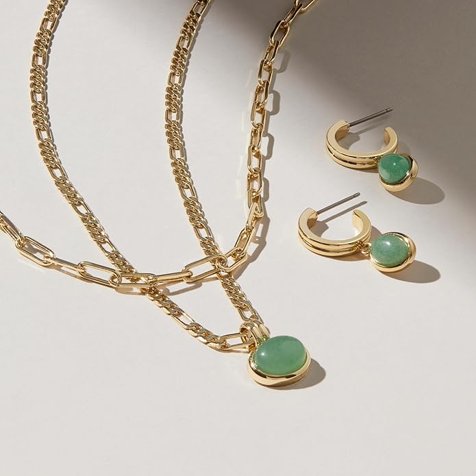 Ana Luisa Pendant Necklaces for Women - 14K Gold Plated and Silver Rhodium Necklace - Pearl, Heart, Circle, Moonstone, Gemstone, Knot Charm Styles - Hypoallergenic, Dainty, Trendy Layering Necklaces