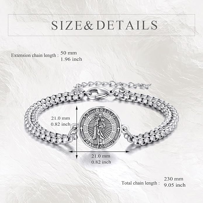 YFN Patron Saint Bracelet Sterling Silver Religious Protector Bracelet Jewelry Gift for Women Men