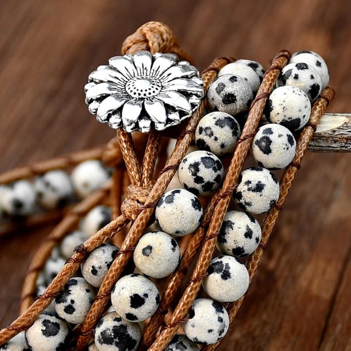 ZOSOJONA Boho Wrap Bead Bracelet for Women - Handmade Adjustable Natural Stone Beaded Bracelets Rope Yoga Healing Bracelet Bangle Hippie Jewelry