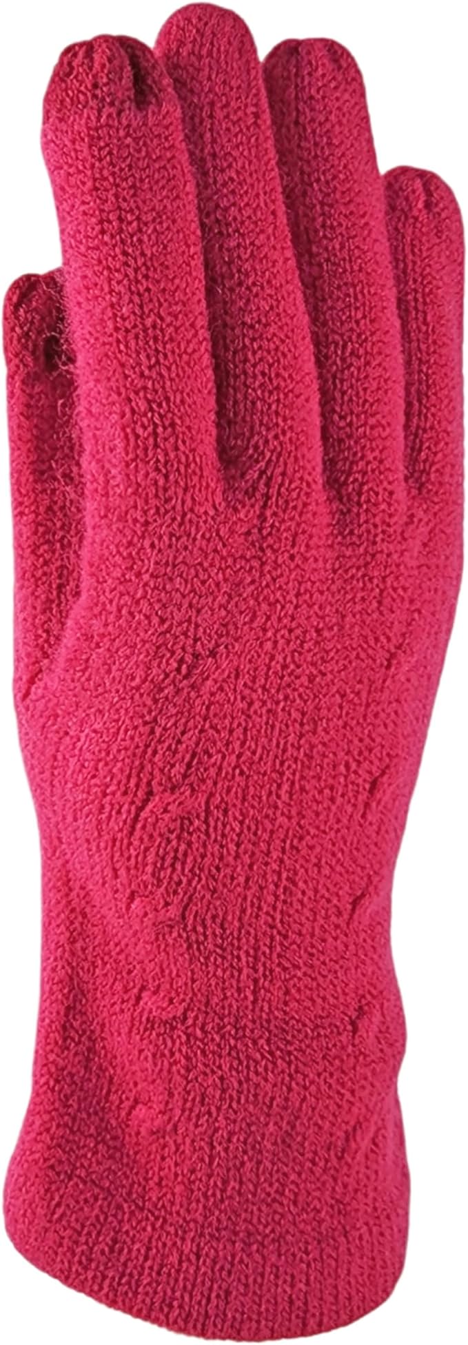 BRUCERIVER Women's Ultra Soft Knit Scarf & Glove Set Touchscreen Function Cable Design