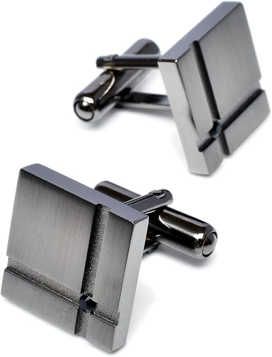 [TAVARAT] Cufflinks for Men Black Silver Red Blue Crystal glass Tps-040