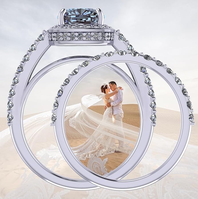 NANA Jewels Sterling Silver Engagement Rings for Women - Choose Simulated Morganite, Citrine, Aquamarine & More