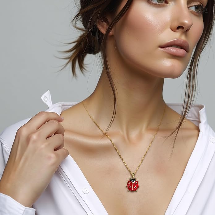 18k Gold Plated Necklace for Women Trendy Dainty Charm Evil eye Italian horn hummingbird starfish seashell bow elephant snake butterfly ladybug PendentMinimalist Delicate Jewelry for Women