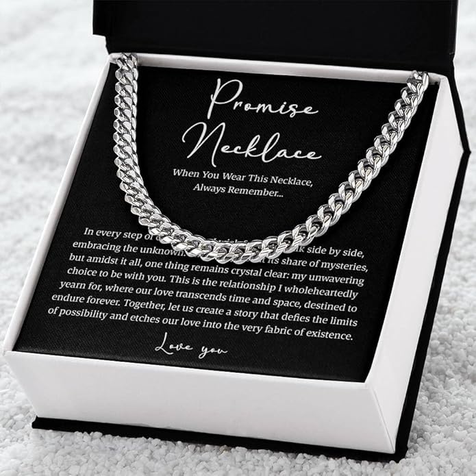 VIRAGIL To My Man Necklace Chain for Men, Silver Stainless Steel Chain Jewelry, Romantic Gift from Partner for Birthday Valentine or Everyday Wear with Meaning