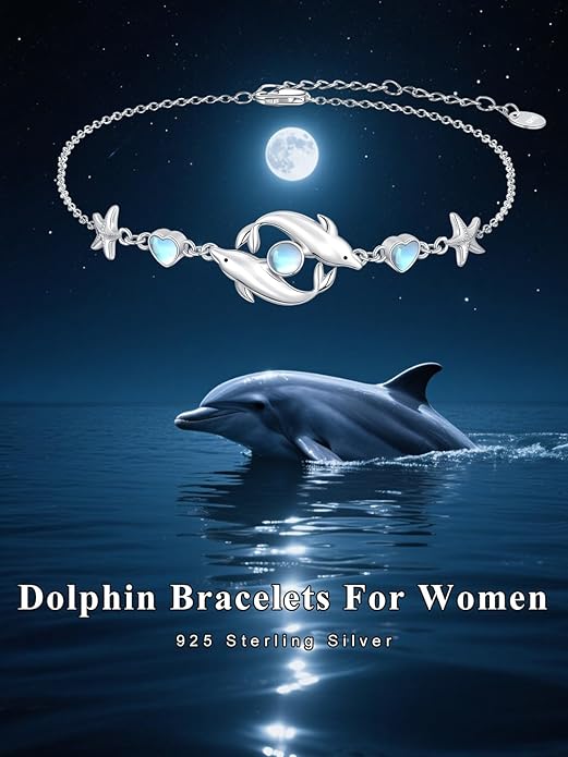 Sea Turtle/Dolphin/Starfish/Seashell/Compass Bracelet for Women 925 Sterling Silver Ocean Wave Anklet Summer Hawaiian Jewelry Gift for Her