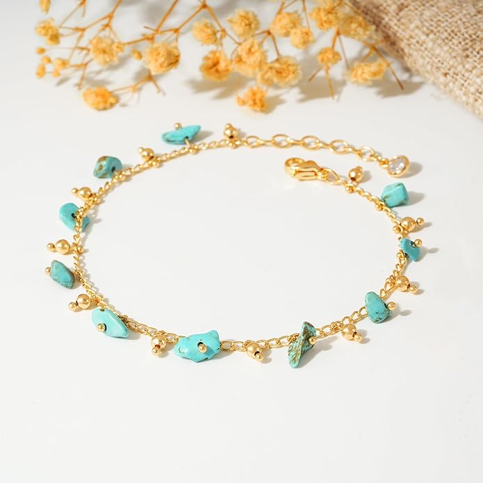 MTMY Gold Chain Bracelet for Women 14K Gold Plated Dainty Bracelets with Adjustable Chain Cute Bracelet Gold Trendy Jewelry