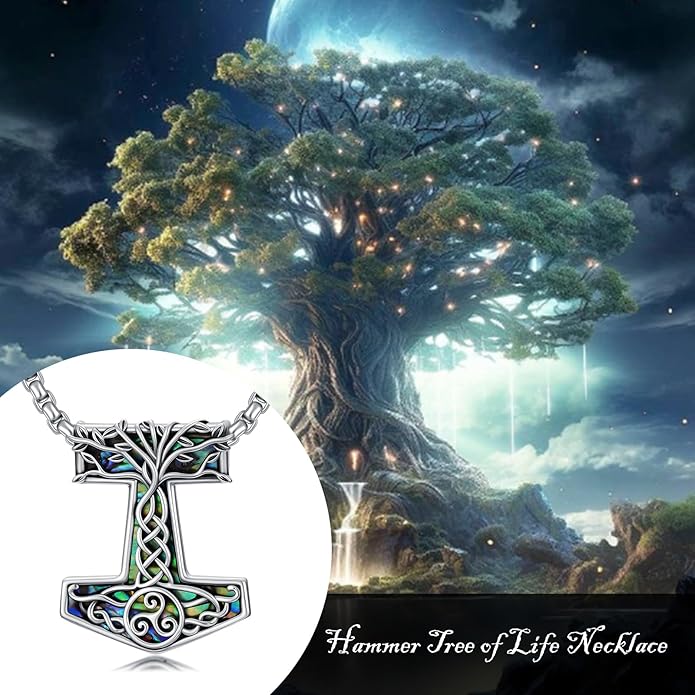 KoyeKei Viking Necklace for Men 925 Sterling Silver Viking Norse Pagan Jewelry Gifts for Women