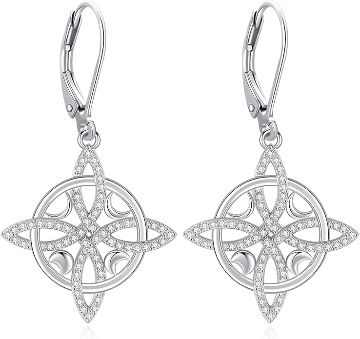 Eusense Sterling Silver Dangle Earrings for Women Tree of Life Animals Moonstone Turquoise Leverback Earrings Jewelry Gifts