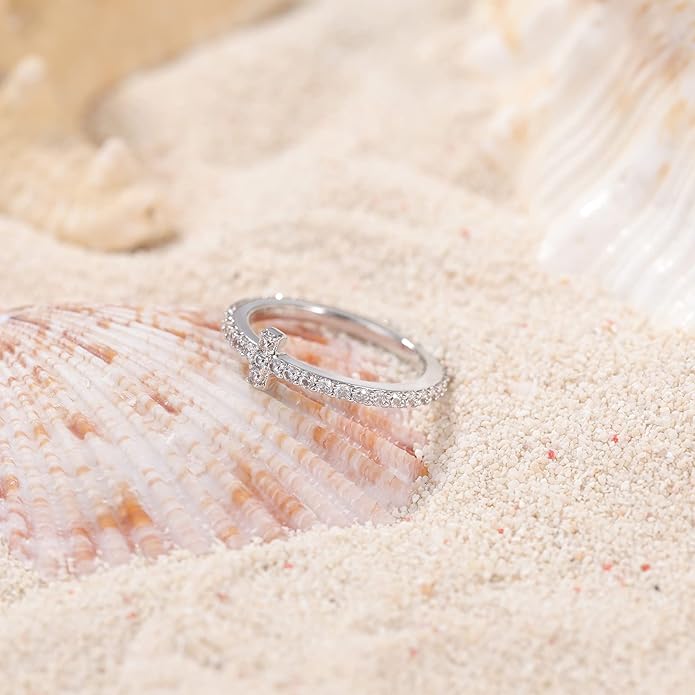 EAMTI 2mm Wedding Band Cubic Zirconia Half Eternity Stackable Brass Engagement Ring Size 3-13