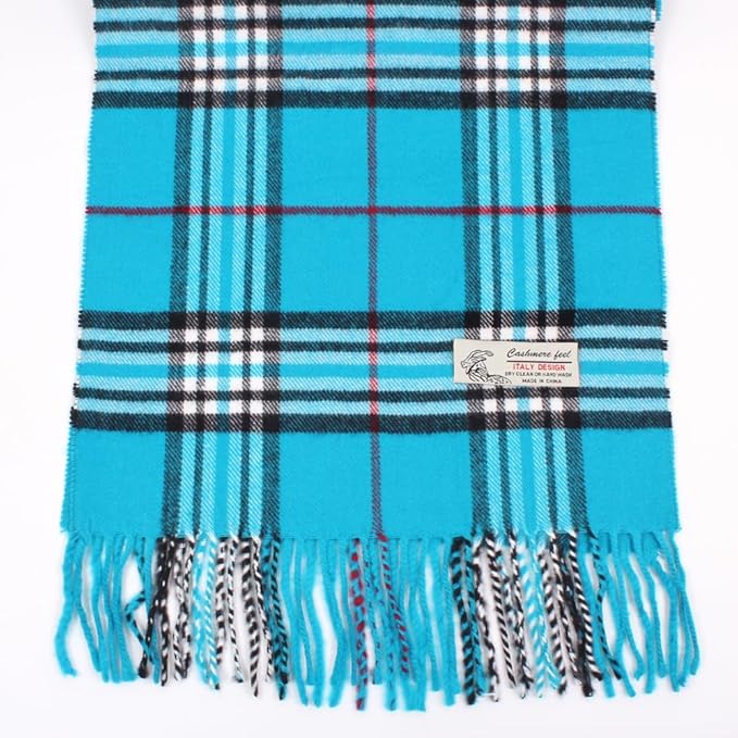 TZ Promise Tartan Plaid Cashmere Feel Classic Soft Luxurious Winter Scarf For Men Women