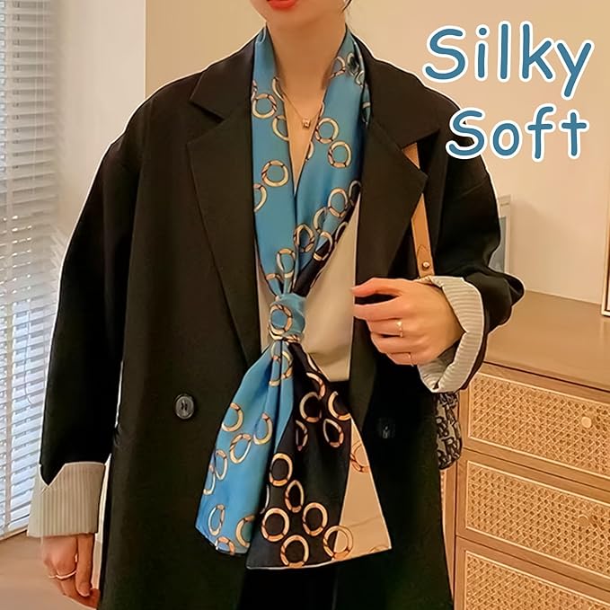 Dailyacc Hair Scarf for Women Fashion Silky Satin Headscarf Wrap Breathable Lightweight Neck Scarves For Handbag