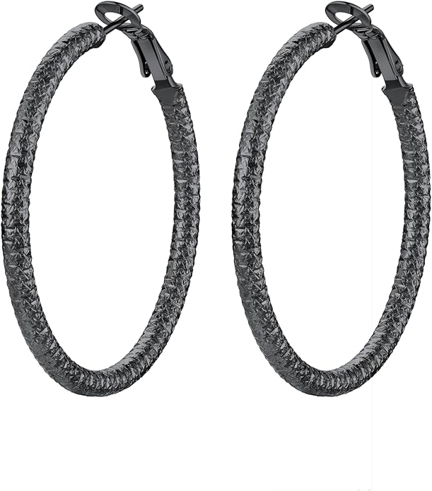 PROSTEEL 30/40/60/80/100mm Chunky Hoop Earrings For Women Gold Plated/Black Stainless Steel Hoops Earrings Statement Jewelry
