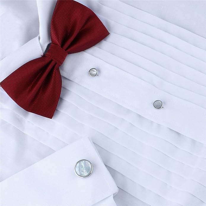 HAWSON Fashion Mother-of-Pearl Tuxedo Shirt Button and Cufflink Set, Specially Designed for Wedding Business