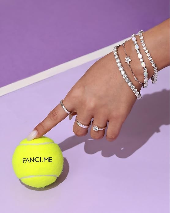 FANCIME Birthstone Tennis Bracelets Sterling Silver Bolo Tennis Bracelets Charm Fine Jewelry Birthday Gifts for Women Mom Wife Her