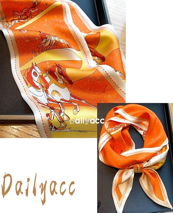 Dailyacc Hair Scarf for Women Fashion Silky Satin Headscarf Wrap Breathable Lightweight Neck Scarves For Handbag