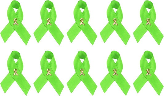 1/2/5/10/25/50/100pcs Satin Awareness Ribbon Pins (Pick your color), for Cancer & Disease Awareness, Bulk Quantities for Fundraising, Events, Gift Giving