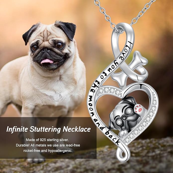 Dog Cat Necklace Pendant 925 Sterling Silver Pet Jewelry Gifts for Women