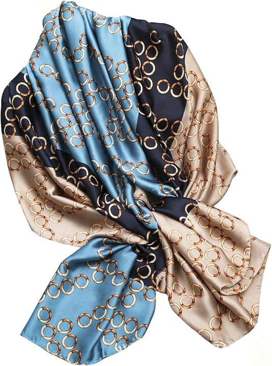 Clysoru Silk Scarf For Women Hair Scarves Lightweight Satin Elegant Shawl Wraps Bufanda Mujer Fashion Accessories 70.8"X35.4"