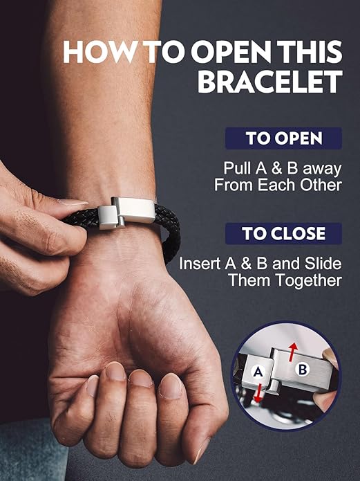 Bandmax Mens Black Double Wax Rope Cuff Bracelets Waterproof Stainless Steel Norse Style Celtic Knot Beads Bracelet Wristband Gift for Men
