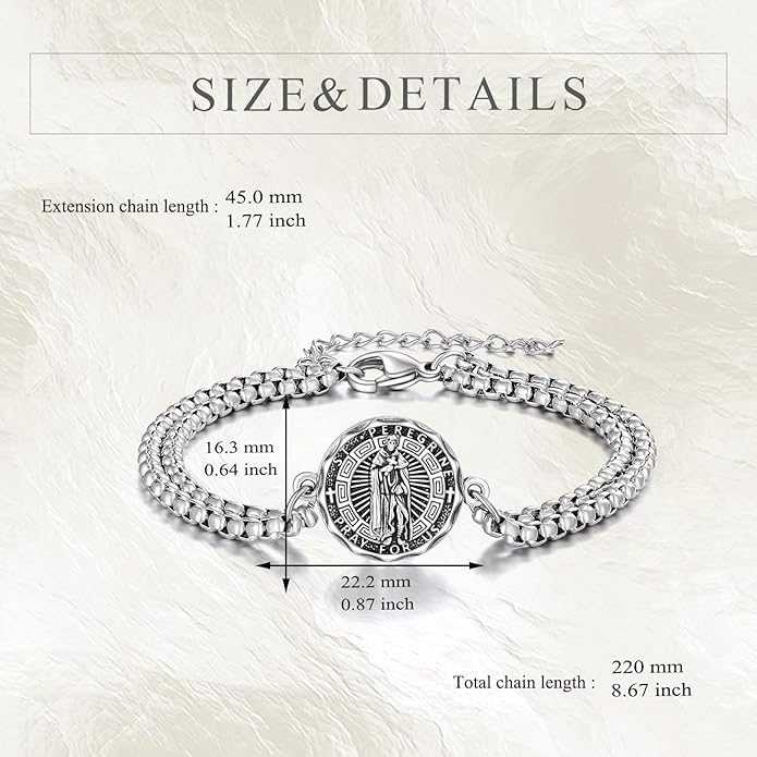 YFN Patron Saint Bracelet Sterling Silver Religious Protector Bracelet Jewelry Gift for Women Men