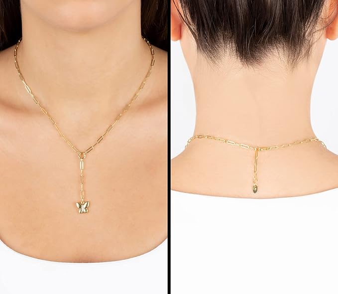Jewelry Atelier Gold Filled Pendant Necklace Collection - 14K Yellow Gold Filled Pendant Necklace with Solid Clip Chain for Women (Different Sizes and Styles with Extension/Adjustable Chain)