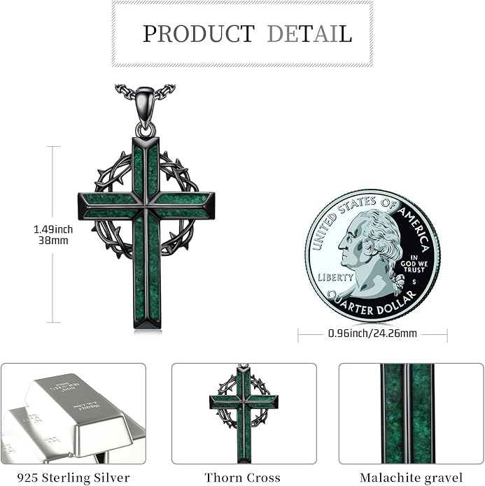 Cross Necklace for Men 925 Sterling Silver Celtic Cross Pendant Christian Jewelry Religious Christmas Gifts for Women