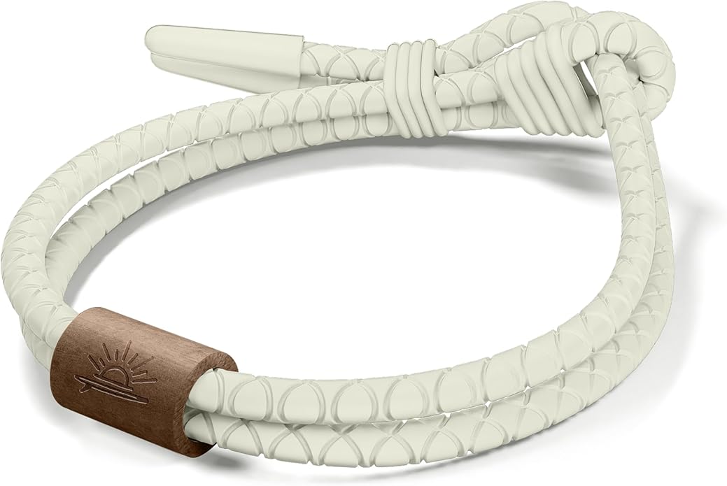 Rowdy Parrot The Driftwood FlexTech Adjustable Silicone Rope Bracelet: Waterproof, Sweatproof, Sunproof, Minimalist Surf, Golf Jewelry for Men - One Size Fits All