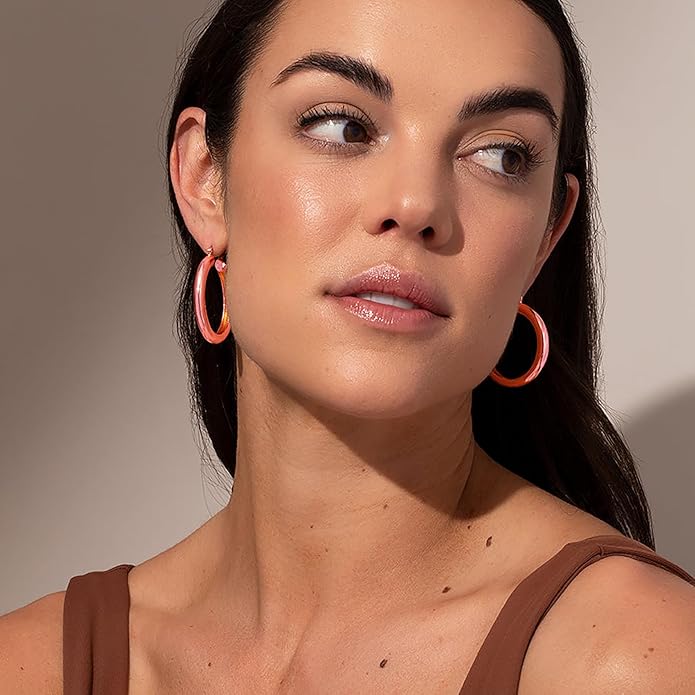 4mm Thick Gold Chunky Earrings Steling Silver Post Hoops Earrings For Women Hollow Tube Hoops Earrings Thick Gold Hoop Earrings Hypoallergenic Lightweight Gold Hoop Large Earrings 20/30/40/50/60MM